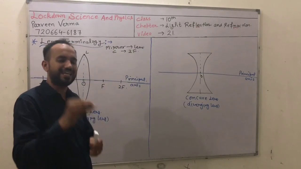 Video 21 (lens terminology - optical centre, aperture, principal focus, principal axis)