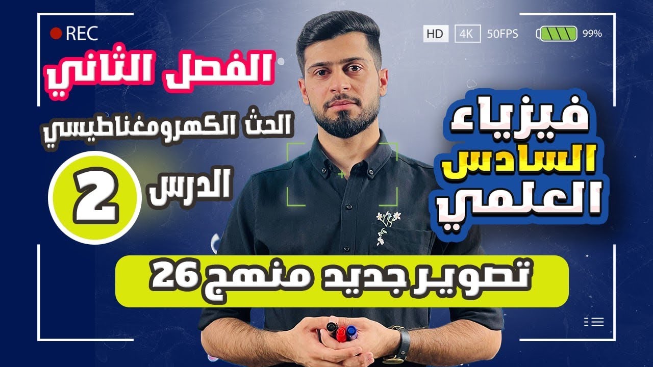 فيزياء السادس العلمي الفصل الثاني م2 ظاهرة الحث الكهرومغناطيسي كلاميات المجموعة الاولى  