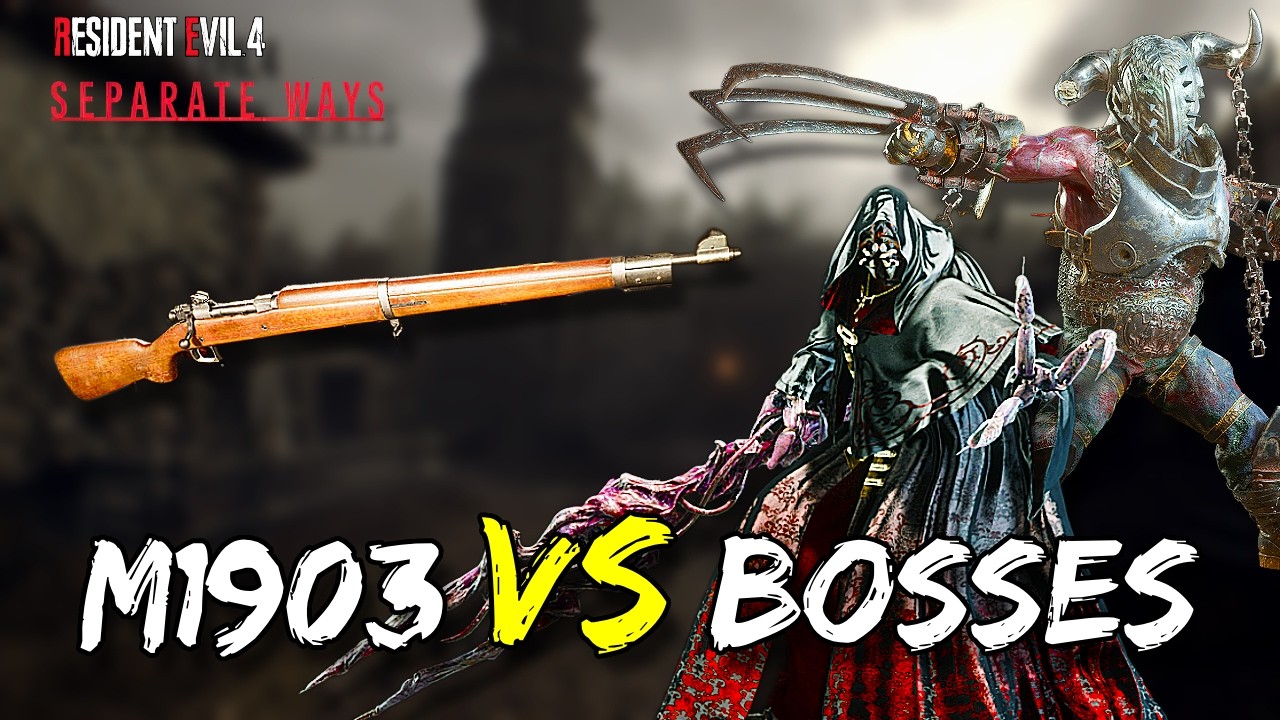 Max Level SR M1903 VS All Bosses | Resident Evil 4 - Separate Ways | Professional - Third Person