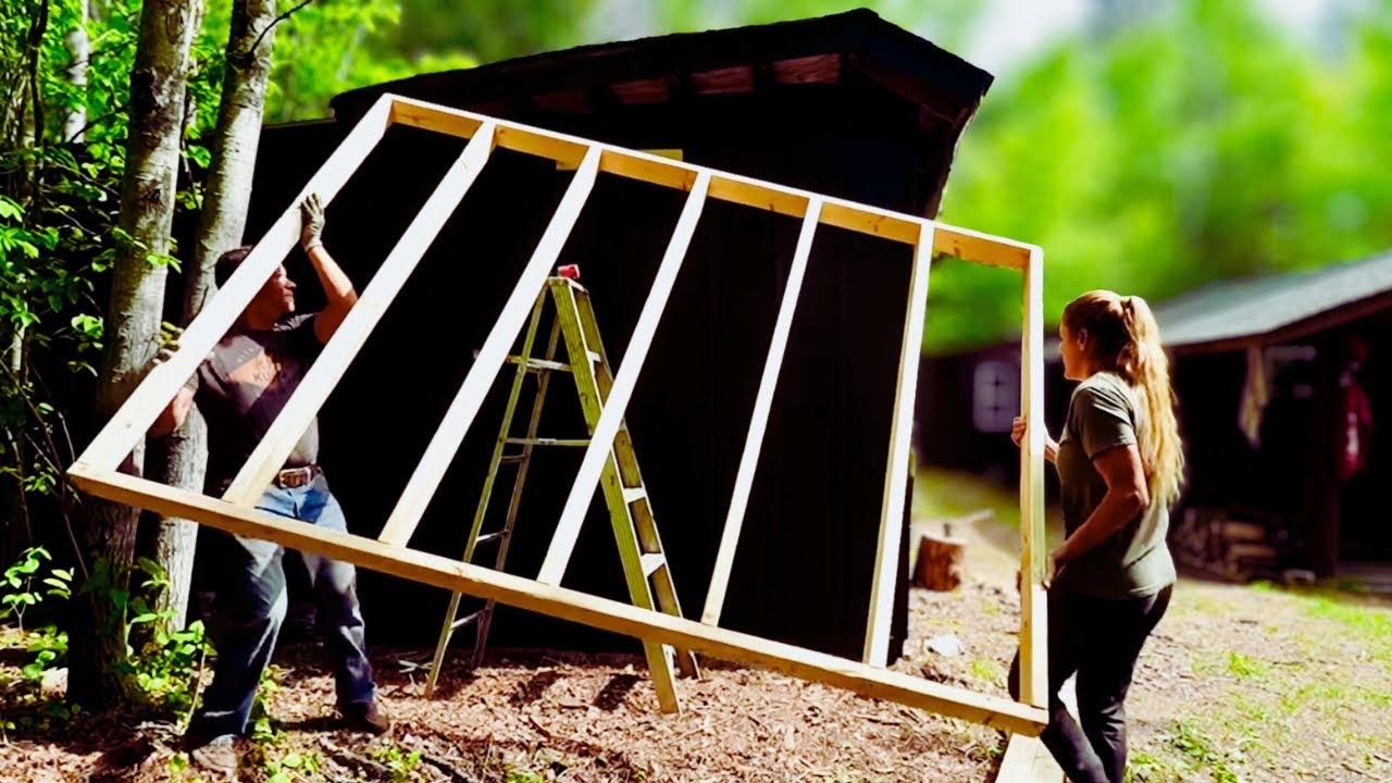 Firewood Shack Build- Roof, Framing & Fishing!