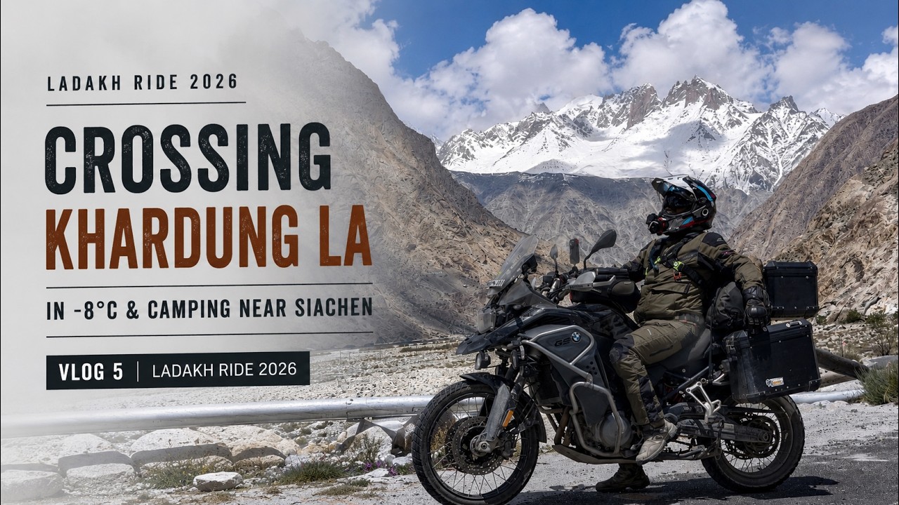 Crossing KHARDUNG LA in - 8&deg;C | CAMPING in LADAKH - near Siachen | Ladakh 2026 Ep 5 | Nature Moto