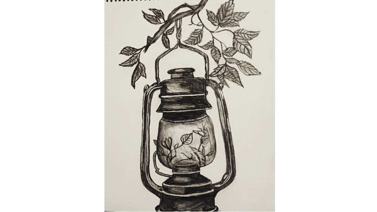 "How To Draw A Vintage Lantern Step By Step। Realistic Vintage Lamp Sketch Tutorial" ✨