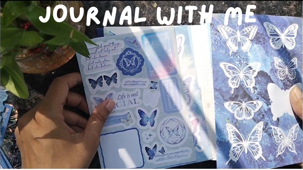 ASMR Scrapbook journaling | Blue Butterfly Theme 🦋|