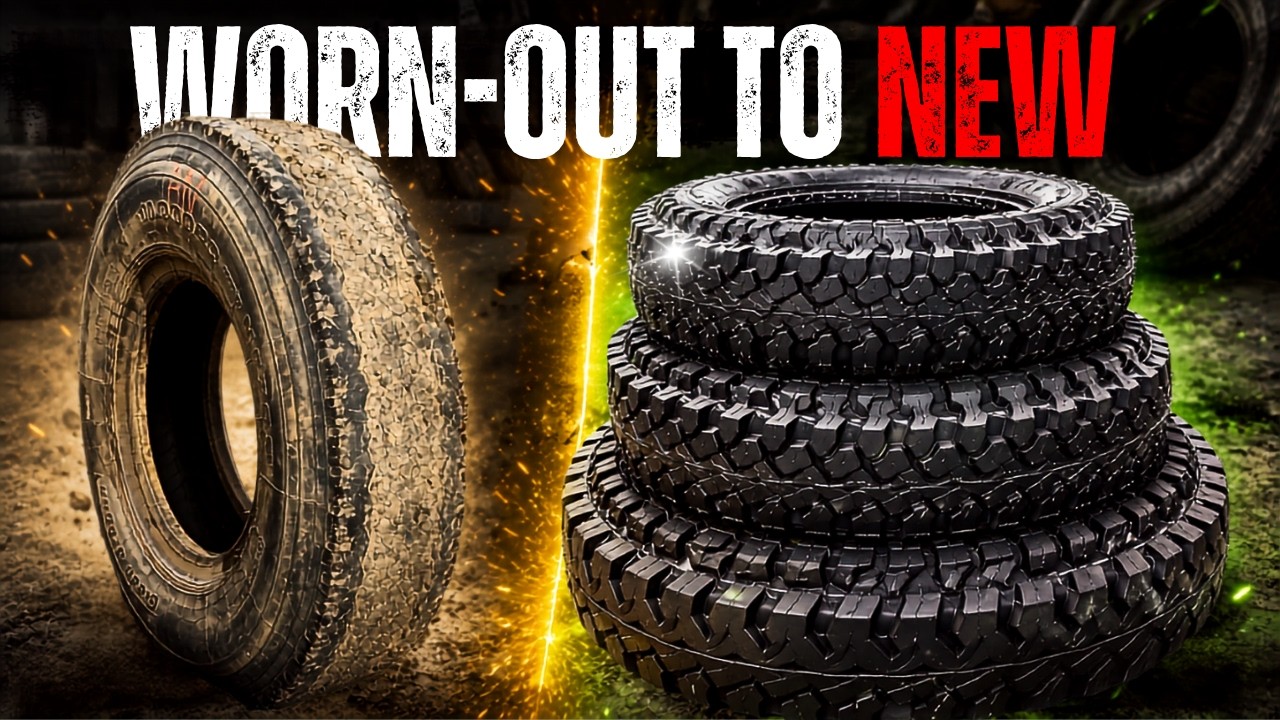 Amazing Process of Making Retreaded Tire With Old Tires || Tire Recycling Factory