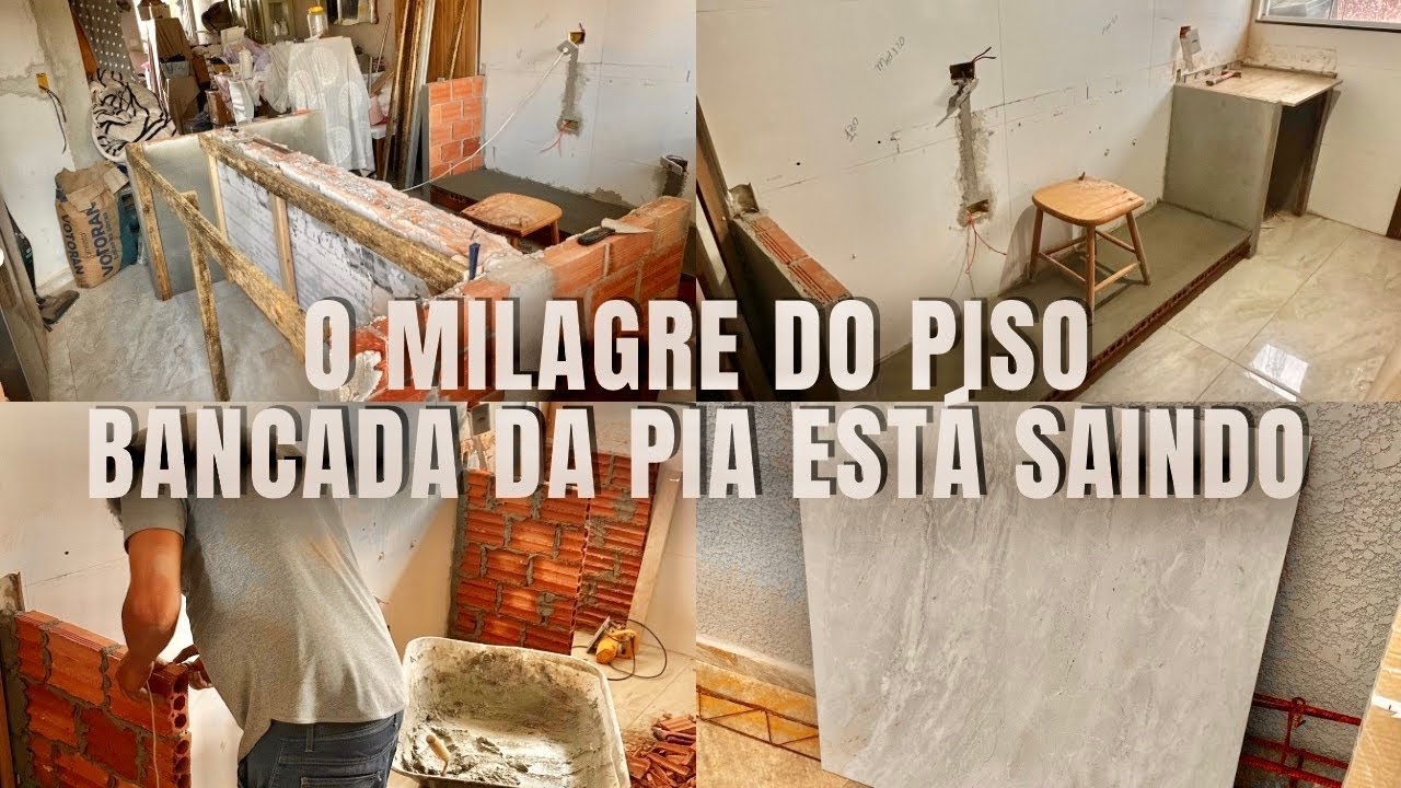 O MILAGRE DO PISO ESGOTADO, COMEÇOU A CONSTRUÇÃO DA BANCADA DA PIA, COMPRA DE MATERIAIS 