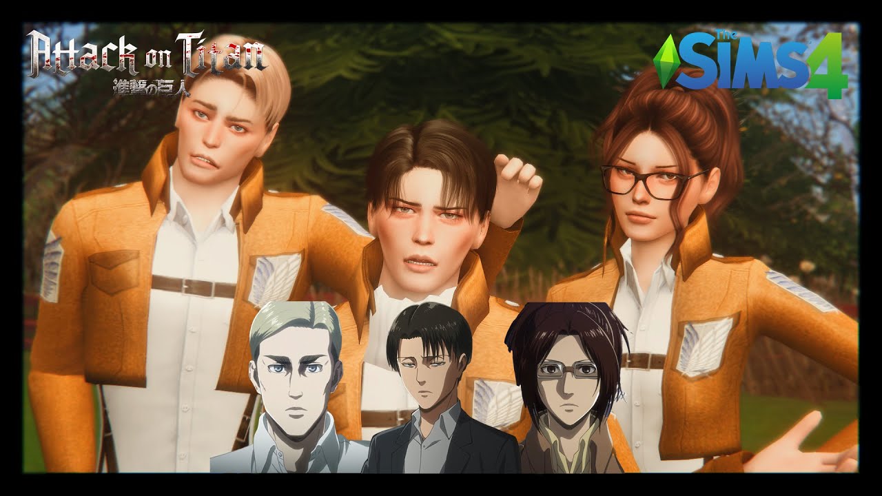 ATTACK ON TITAN | LEVI, ERWIN & HANGE | THE SIMS 4 CAS | DOWNLOAD IN DESCRIPTION