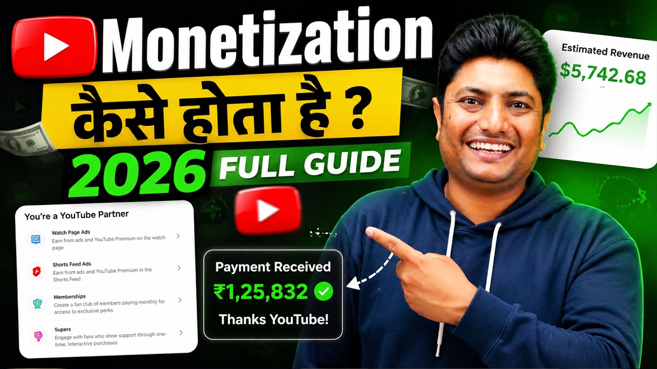 How to Monetize YouTube Channel in 2026 🤑 YouTube Channel Monetize Kaise Kare 2026?