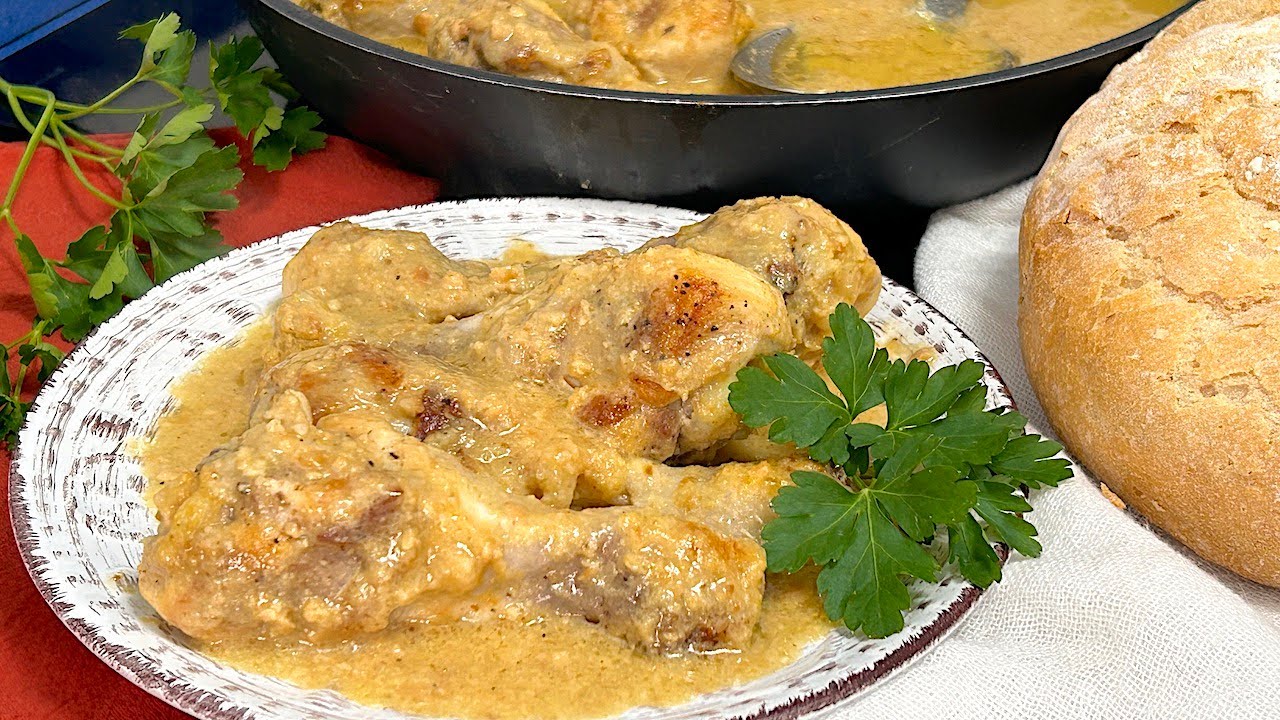 POLLO EN SALSA DE ALMENDRAS 🌟 Receta tradicional muy fácil