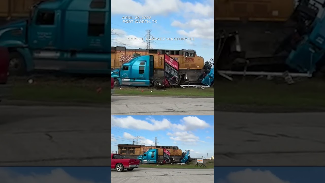 Train obliterates truck crossing railroad