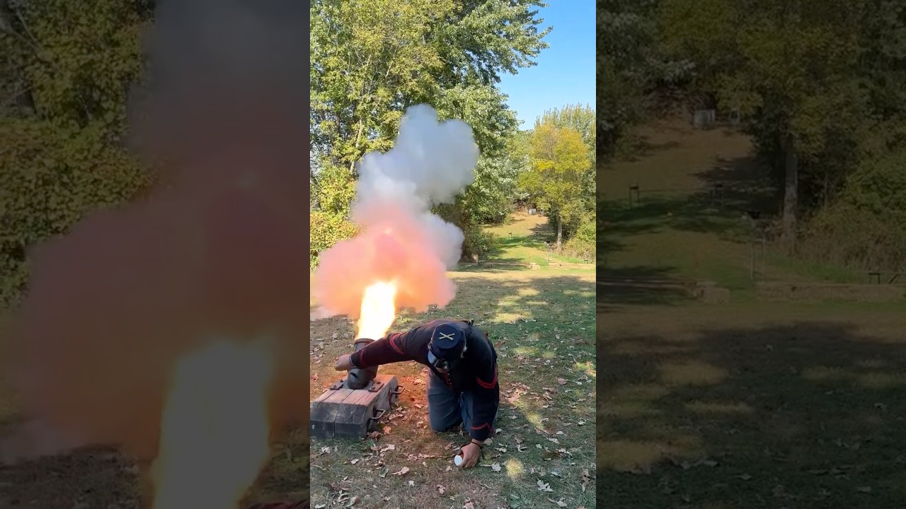 Live Mortar Fire: 24 pound Coehorn mortar used by both Union and Confederate forces #cannonfire