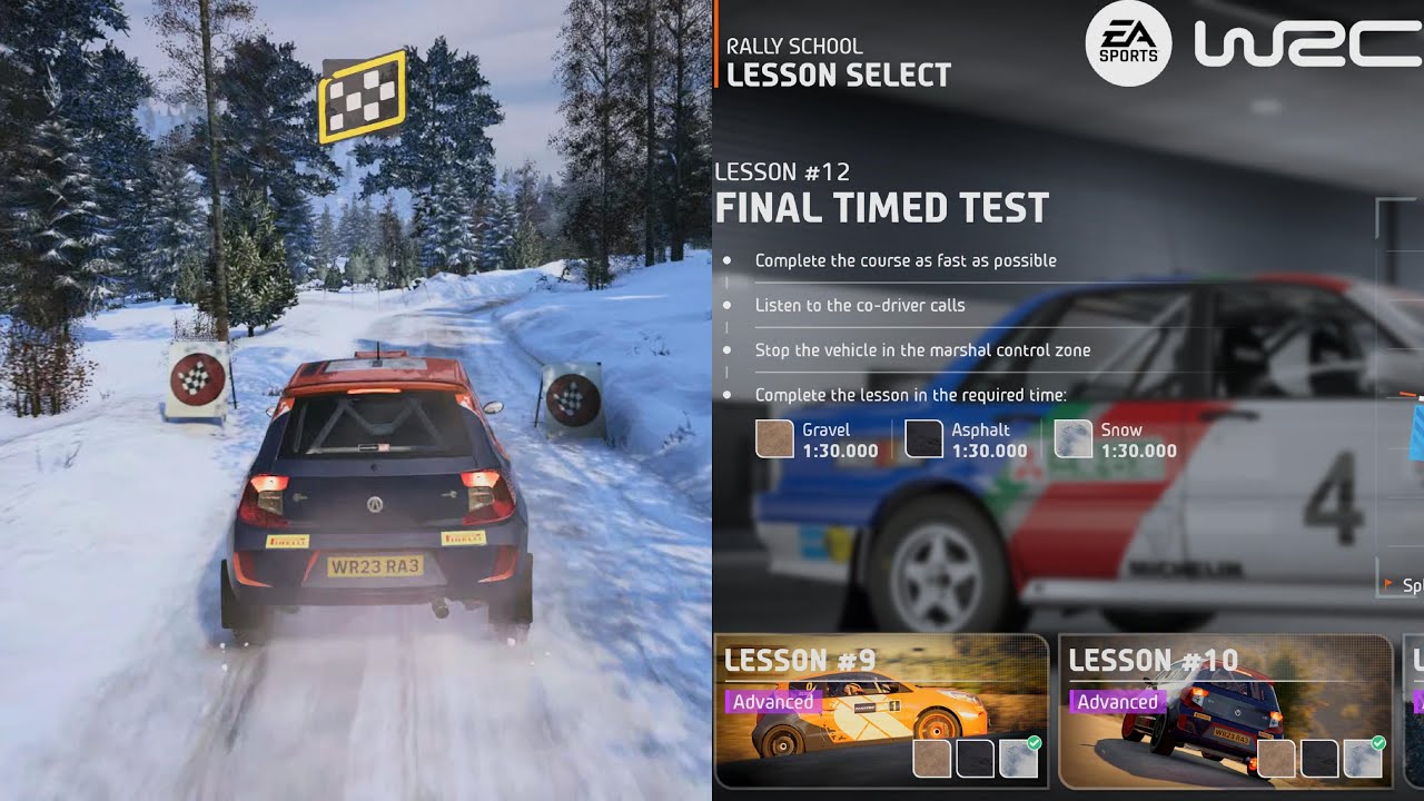 EA Sports WRC | Школа ралли: все уроки — снежные испытания, базовый и продвинутый уровень [4KPS5]