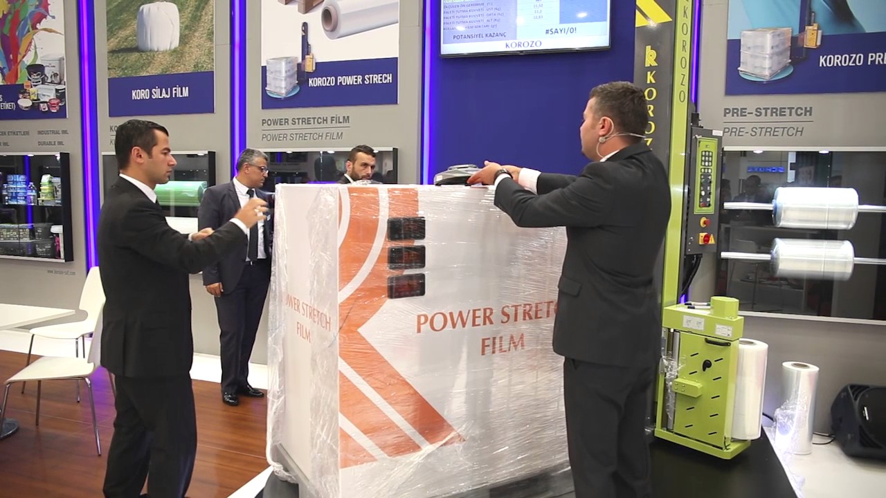 Korozo power stretch film uygulama 2016 Istanbul Ambalaj Fuarı