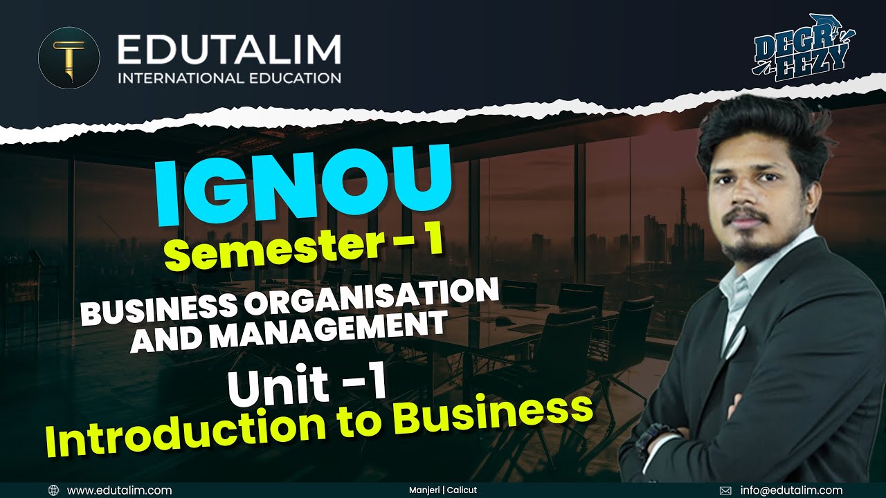 IGNOU  B.Com semester 1 Business Organisations and Management Unit 1  Introduction to Business