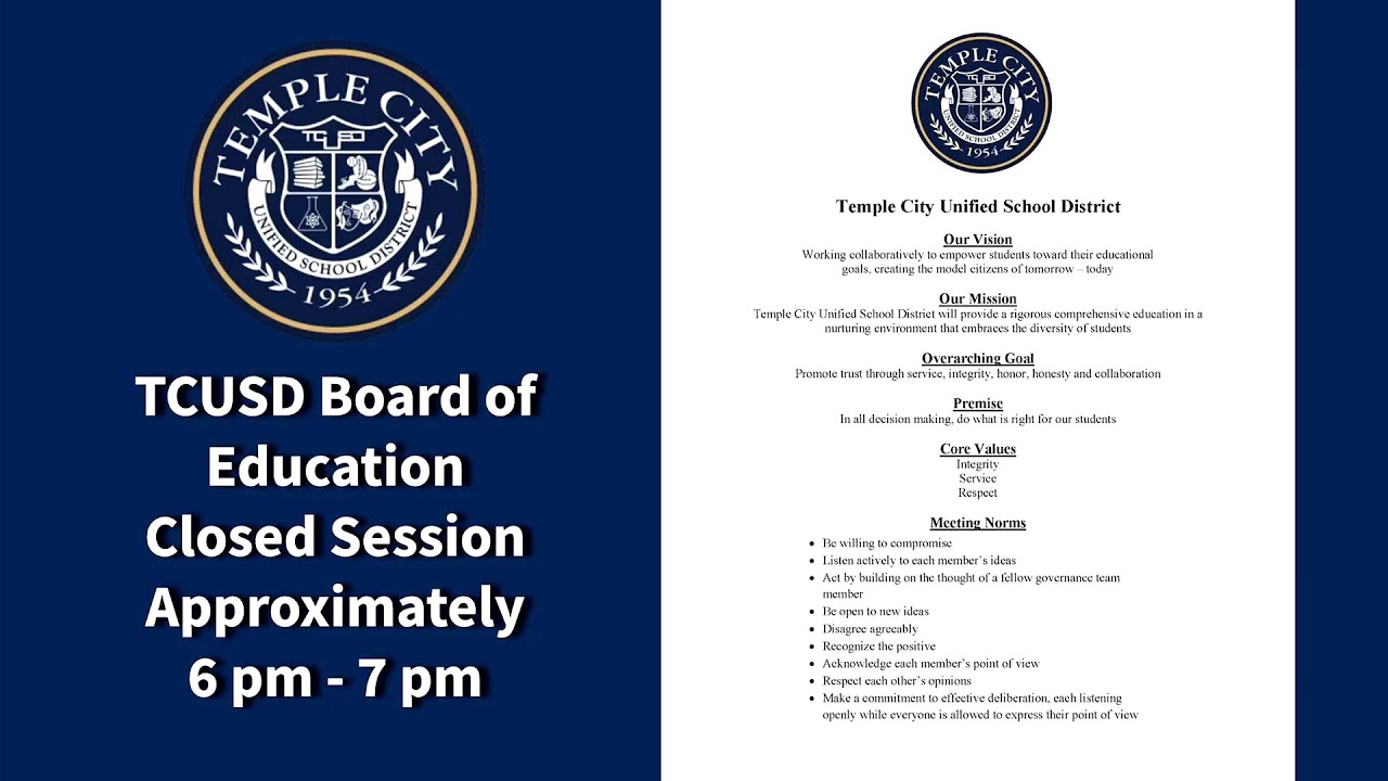 TCUSD Board of Education Meeting 5-04-22 Special - Self Evaluation