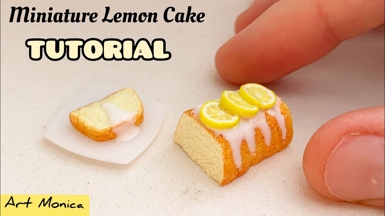 How to make a Miniature Lemon Cake : TUTORIAL / DIY/ Polymer Clay