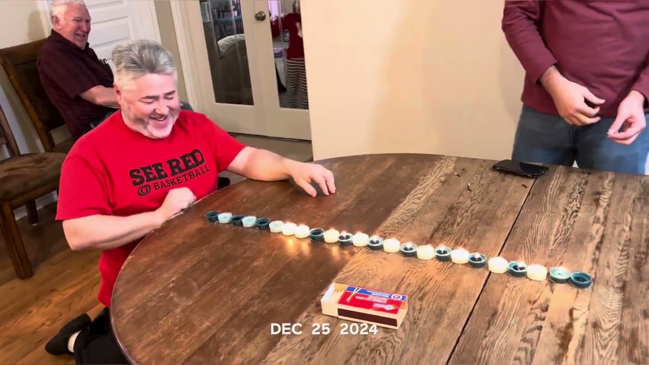 Merry Christmas candle family game challenge