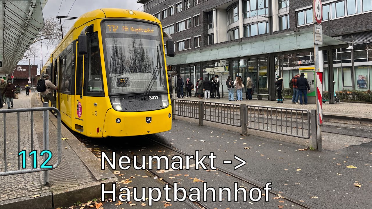 Die Mitfahrt mit der Linie 112 vom Neumarkt bis zum Hauptbahnhof
