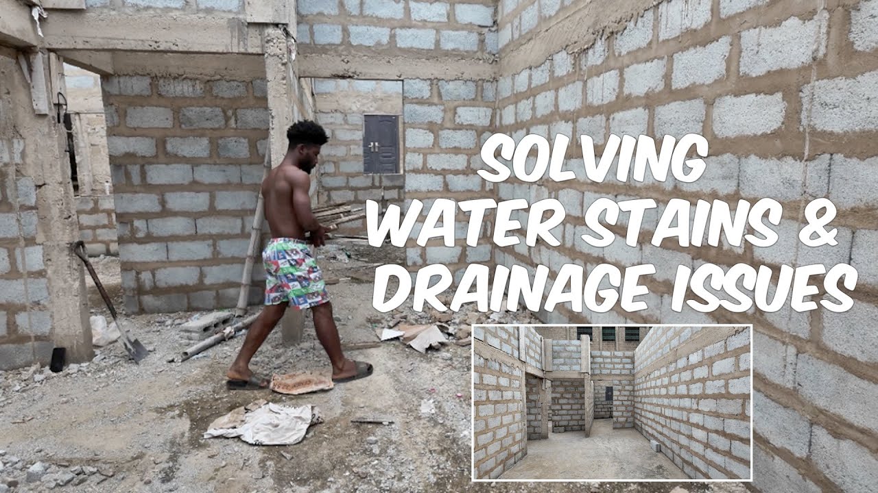 Building in Ghana - Solving P.O.P Water Stains Issues #buildinginghana #ghanaians #lifeinghana