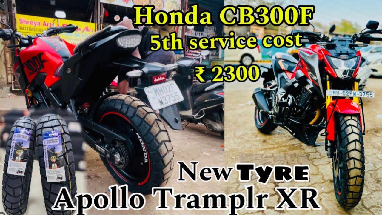 New Apollo Tramplr XR For Honda CB300F | and 5th service cost ￼₹2300