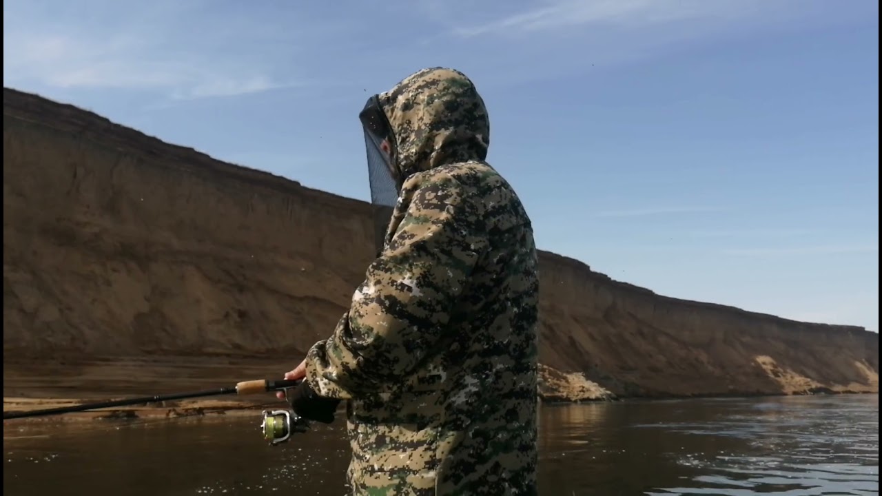 Fishing on the Volga River in Russia