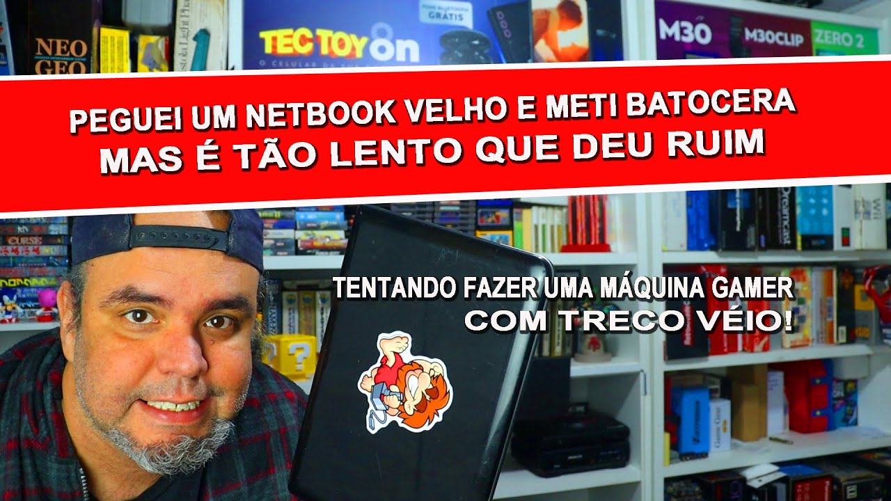 Peguei um netbook véio e meti o batocera para ver se salvo um pc que mal roda navegador! Deu ruim...