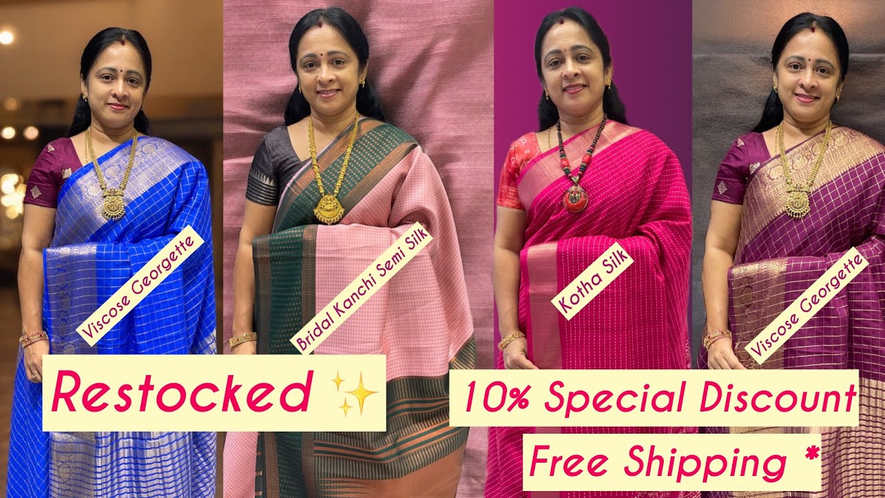 Restocked: Premium Kotha Silk, Bridal Semi Silk, Viscose Georgette Collection ✨