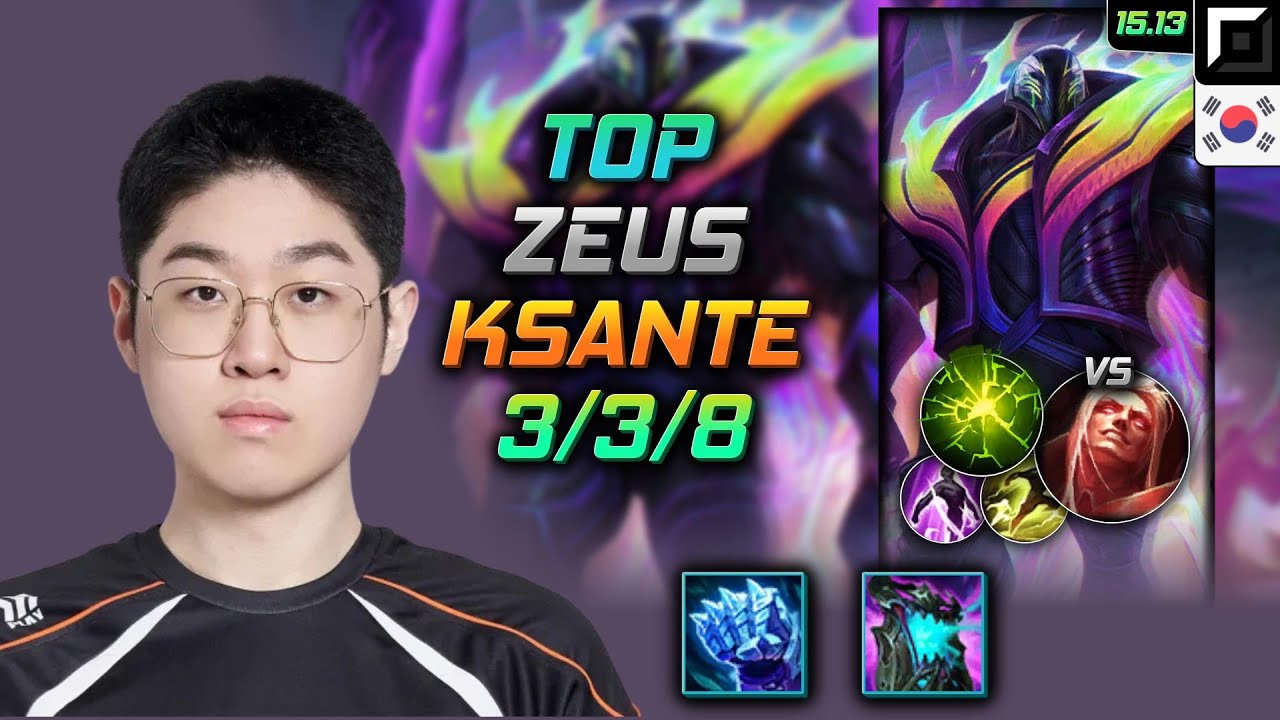 K'Sante Top Build Zeus Iceborn Gauntlet Aftershock - LOL KR GrandMaster Patch 15.13