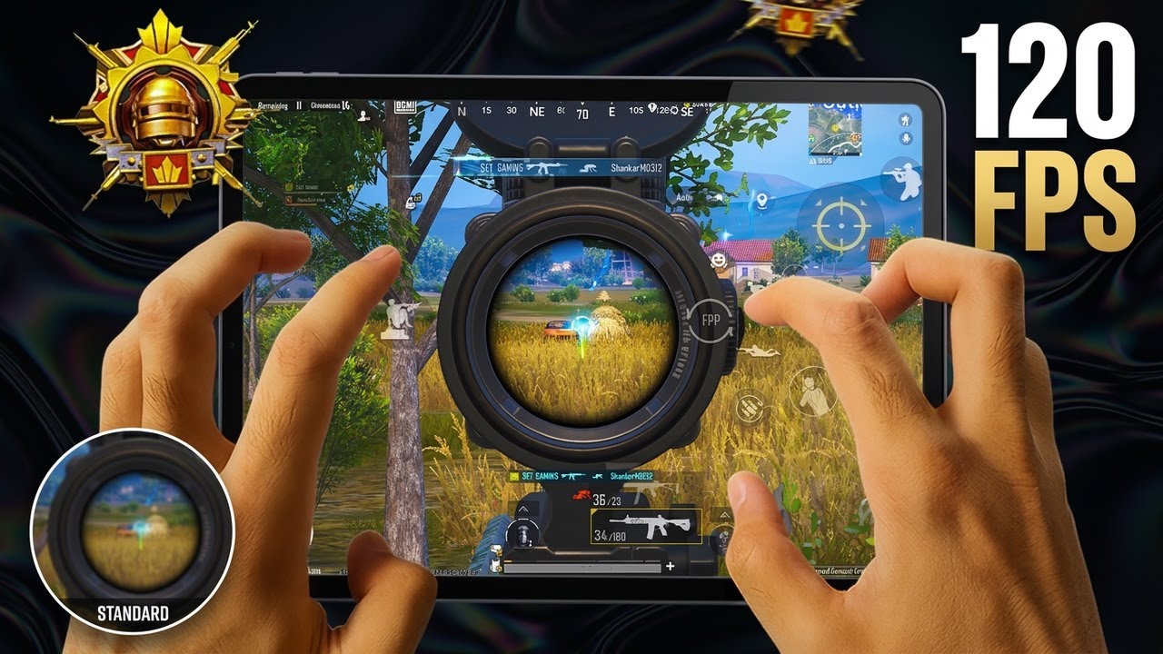 Handcam 🔥 iPad Pro M2 BGMI Test 120 Fps Gameplay / Graphics 4 Finger + Gyroscope
