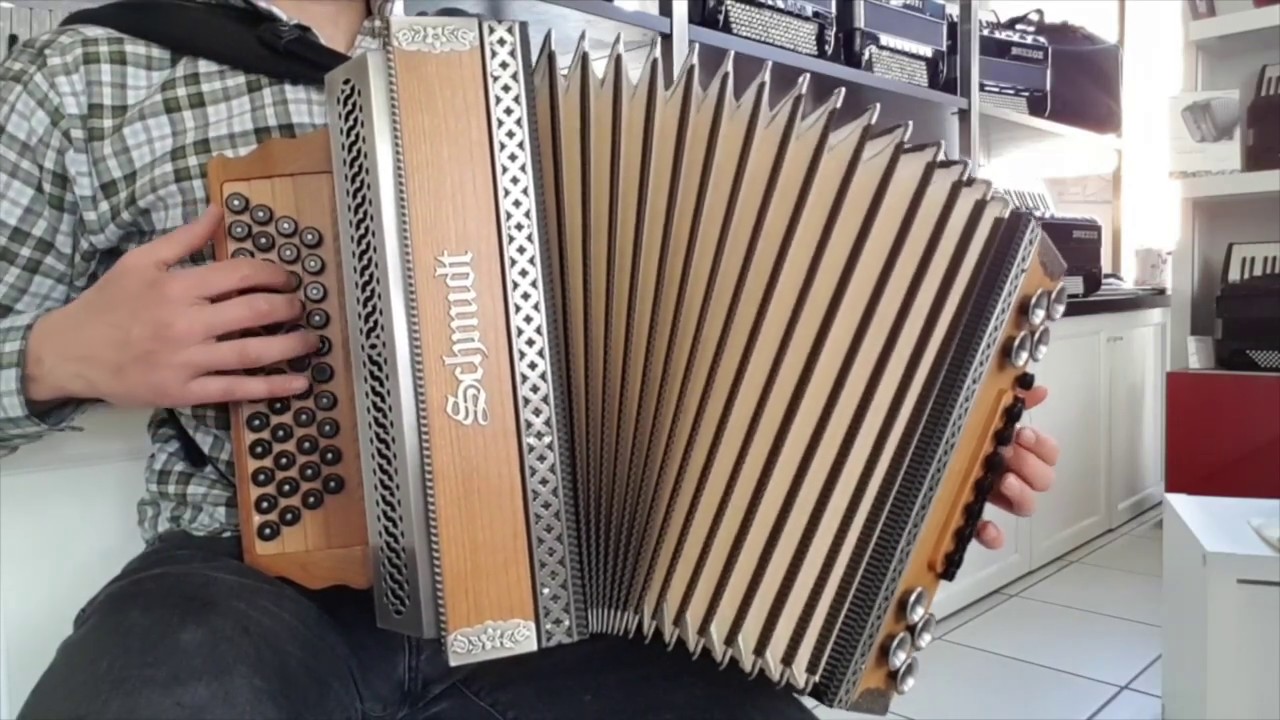 Schmidt Kirsche Natur Mod.36 GCFB Tremolo Mittel Klangprobe Steirische Harmonika