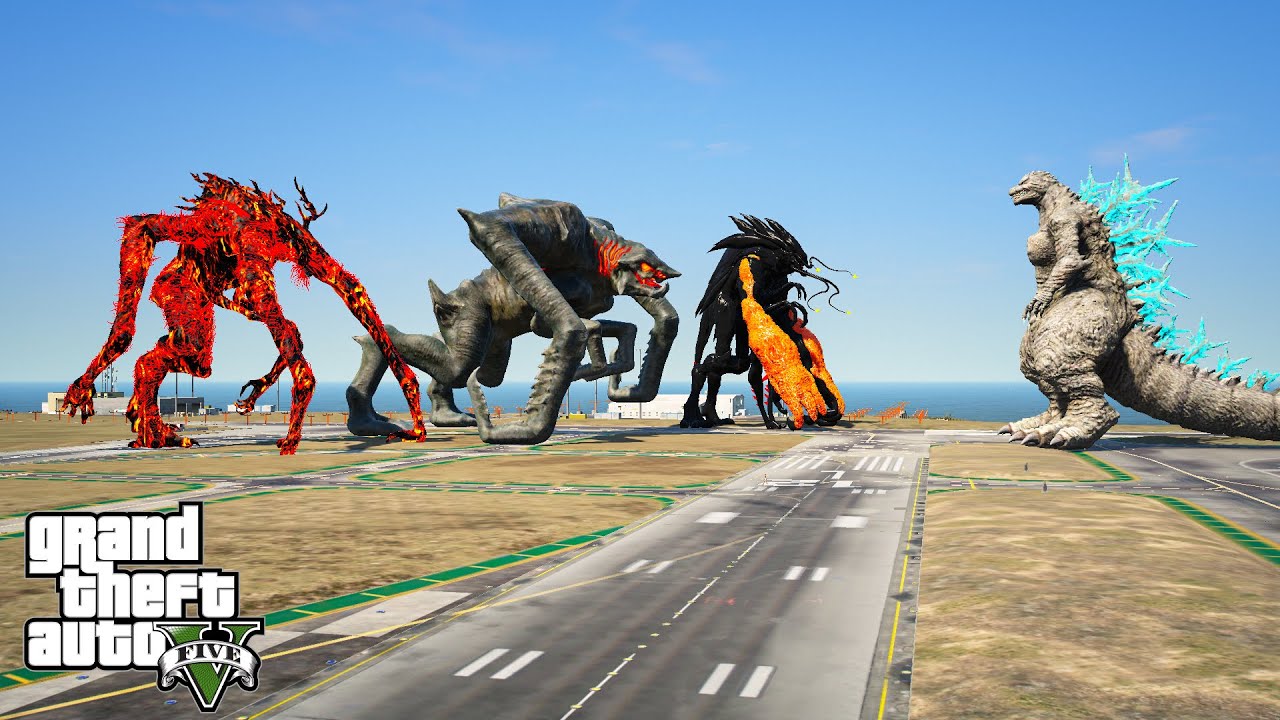 Godzilla Minus One vs Cleric Muto, Queen Muto, Muto Prime - Legacy of Monsters ( GTA V Mods )