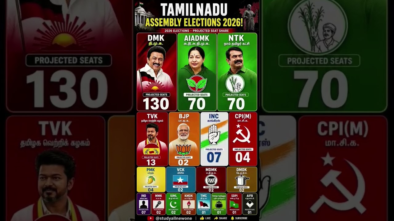 Tamil Nadu Election Results Prediction 😱 DMK vs AIADMK!#TamilNaduElections2026 #DMK #AIADMK #BJP