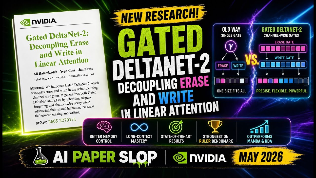 Gated DeltaNet-2: разделение процессов стирания и записи в линейном внимании (май 2026 г.)