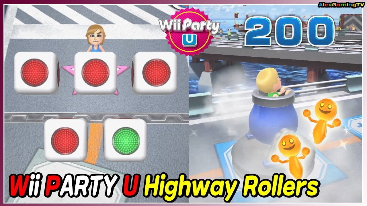 Wii Party U - Highway Rollers (Yukchan vs Na-rae vs Maximilan vs Sara) Master CPU | AlexgamingTV