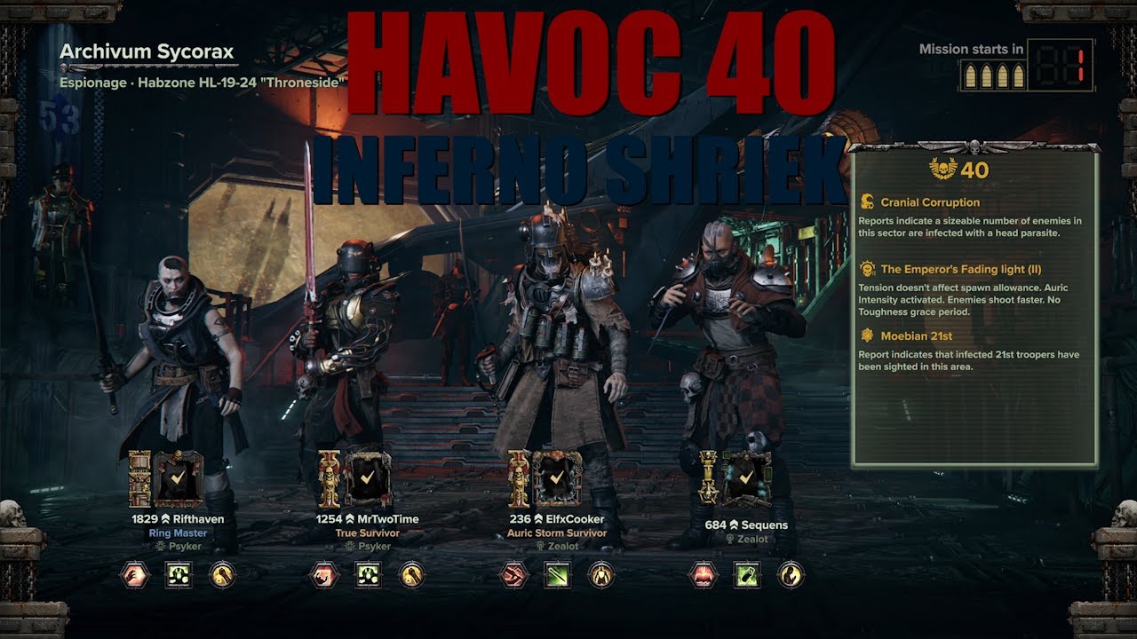 [Darktide] My First Havoc 40 - Psyker - Inferno Shriek Empyric Resolve - 1747K Damage