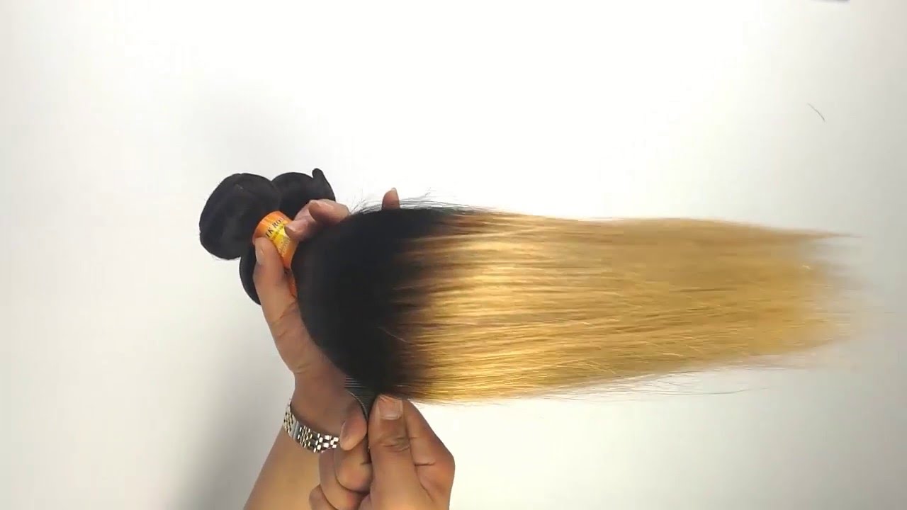 1b/27 Blonde Brazilian Virgin Straight Hair Virgin Hair Weave 7A Grade Ombre Brazilian Virgin Hair