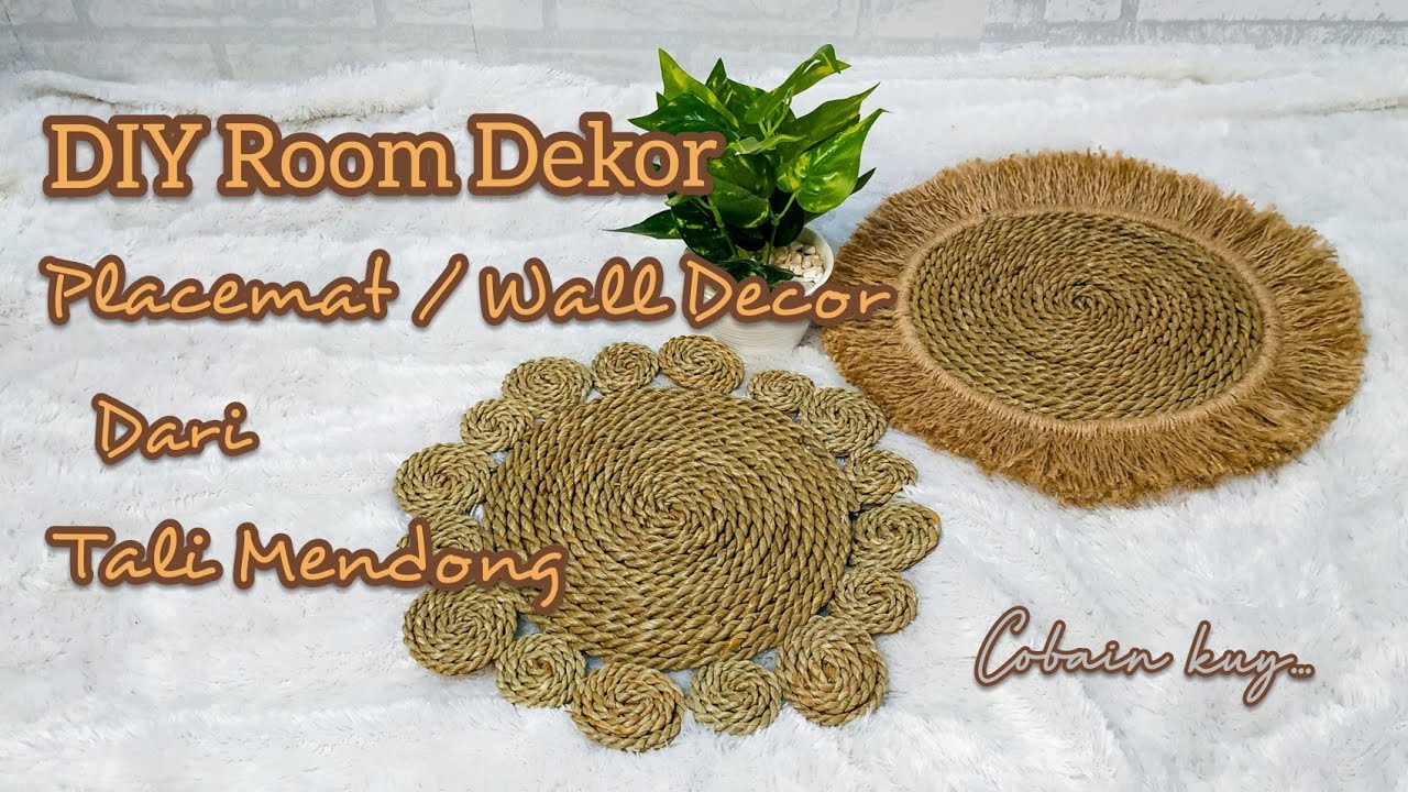 DIY ROOM DECOR #3 Boho| Bikin Placemat atau Walldecor dari Tali Mendong