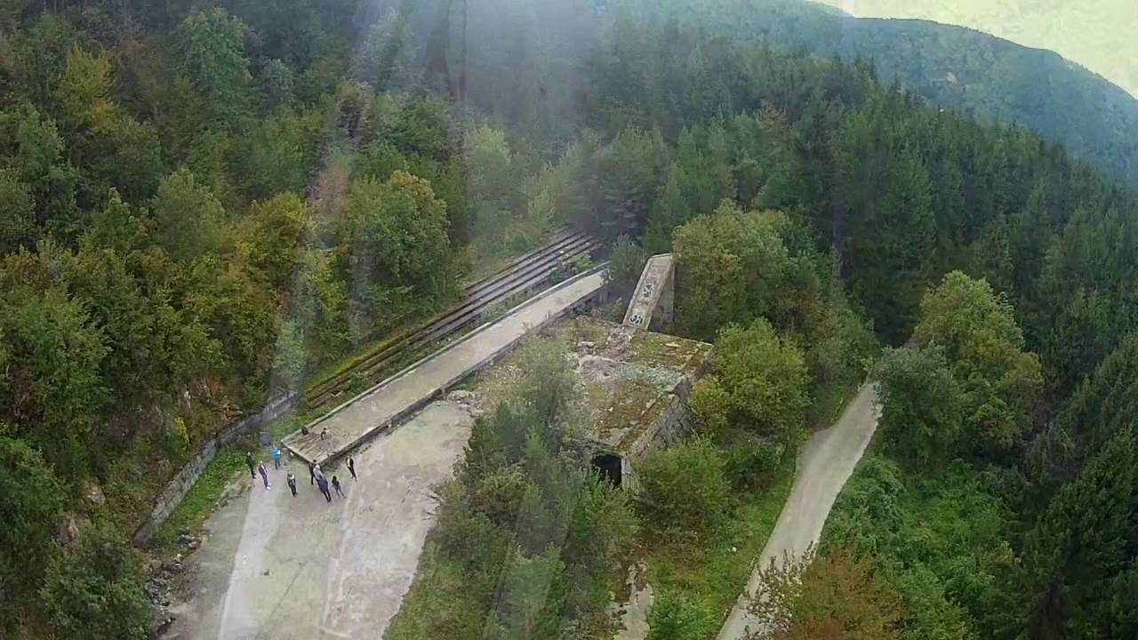 Drone over the Olympic Bobsled Track in Sarajevo