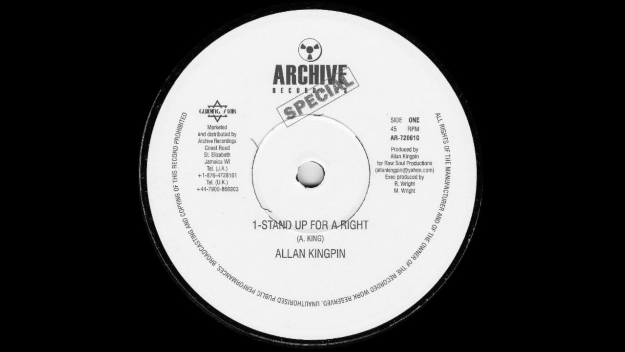 ALAN KINGPIN - Stand Up For A Right / Version (1989) Archive