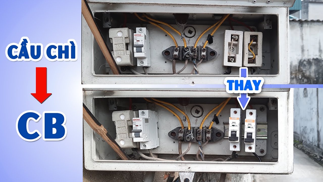 Tháo Cầu Chì Thay CB Aptomat Sau Công Tơ Ngoài Cột Điện Cho Hộ Gia Đình