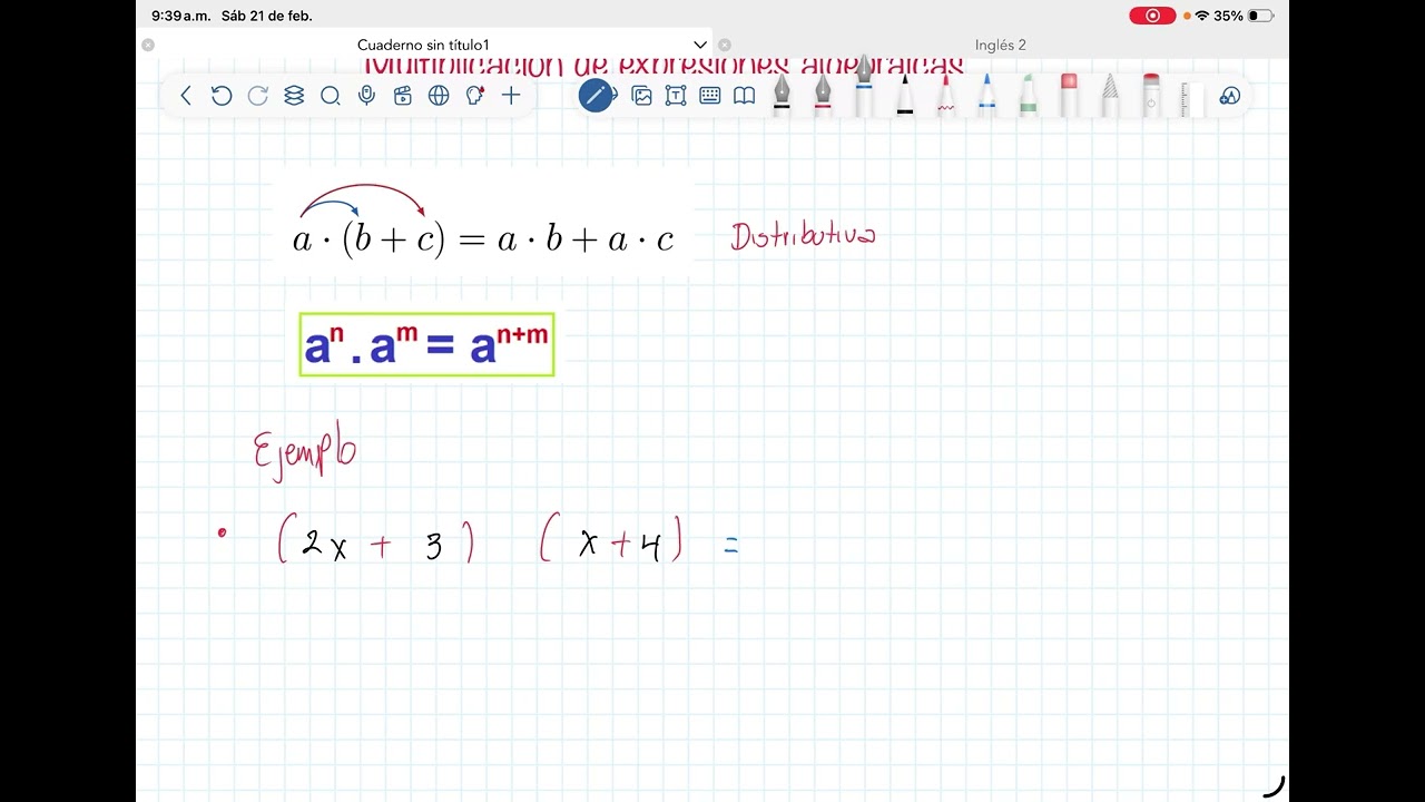 Multiplicación de expresiones algebraicas- Ejemplo 3