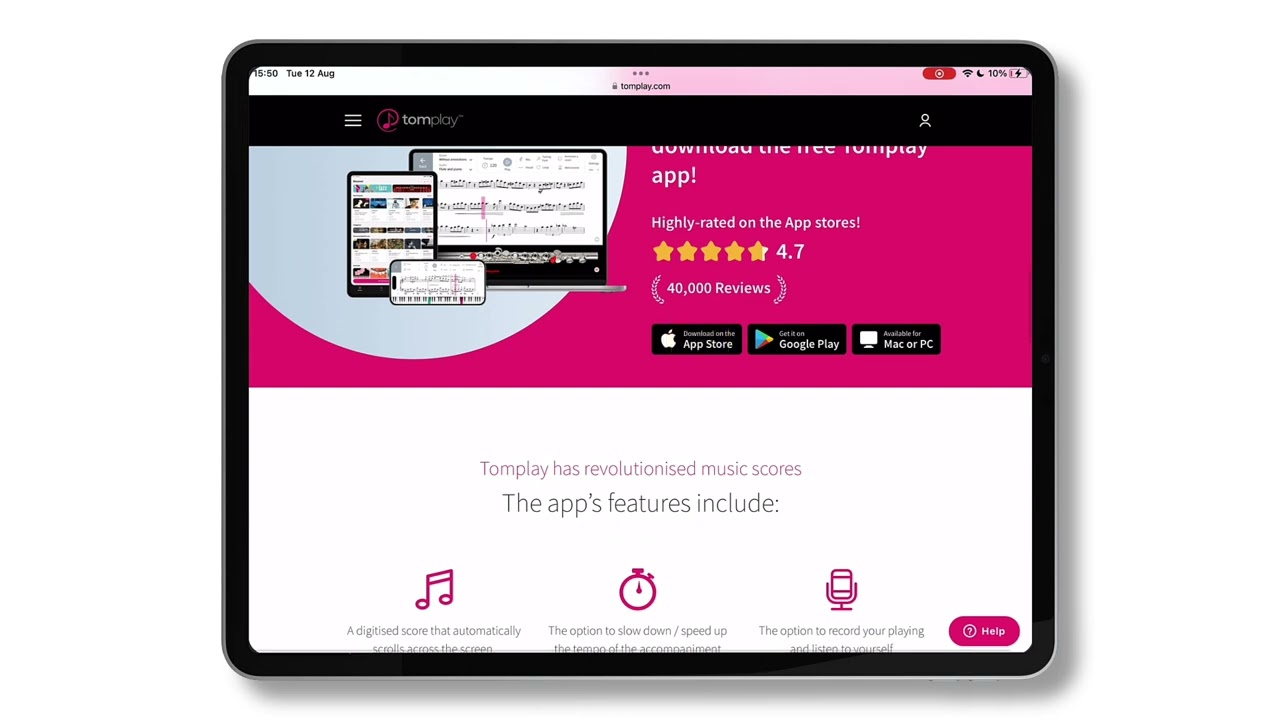 How to install the Tomplay app on your iPad or iPhone