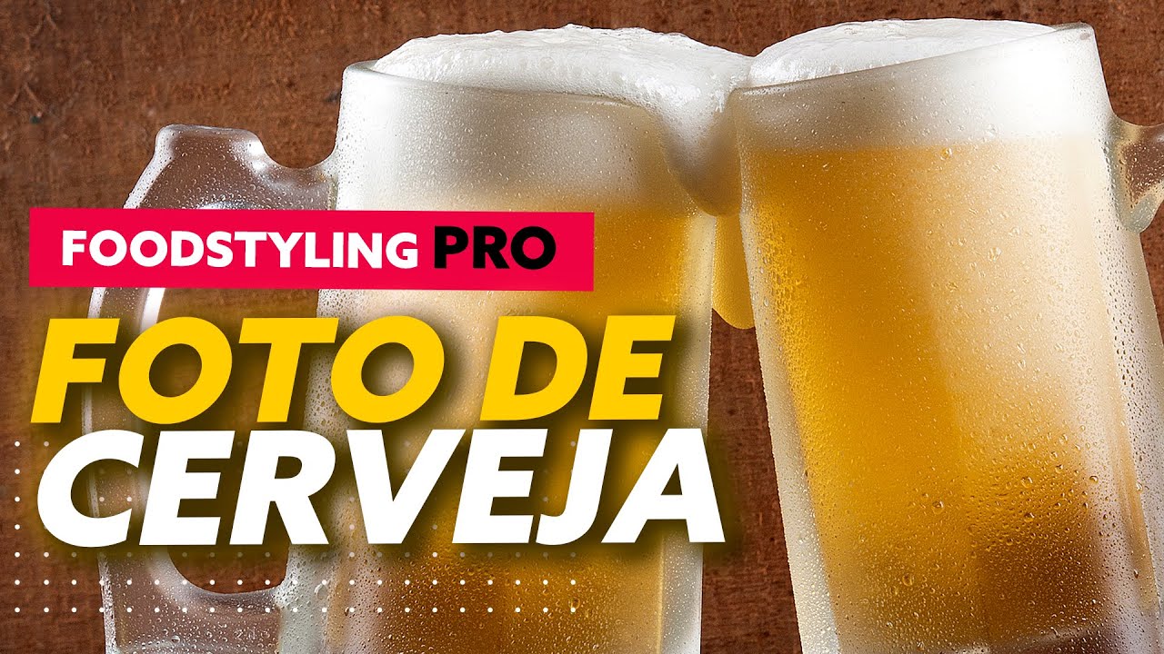 Técnica de food styling profissional para foto de cerveja gelada