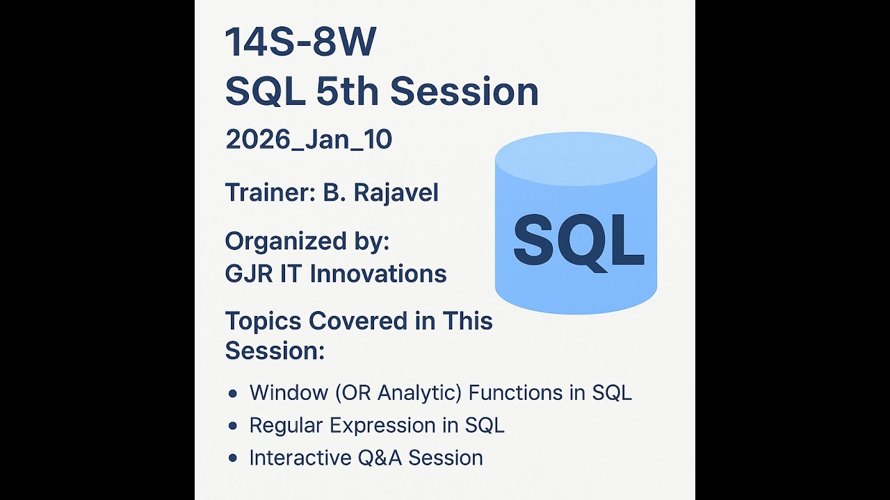 14S-8W | SQL Window Function & Regular Expression (regexp) | 2026_Jan_10