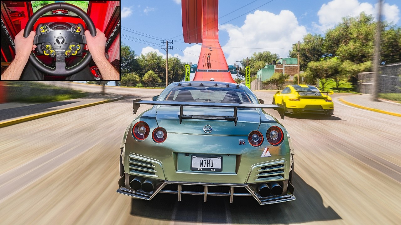 Nissan GT-R R35 Nismo - Hot Wheels Race - Forza Horizon 5 | Steering Wheel Gameplay