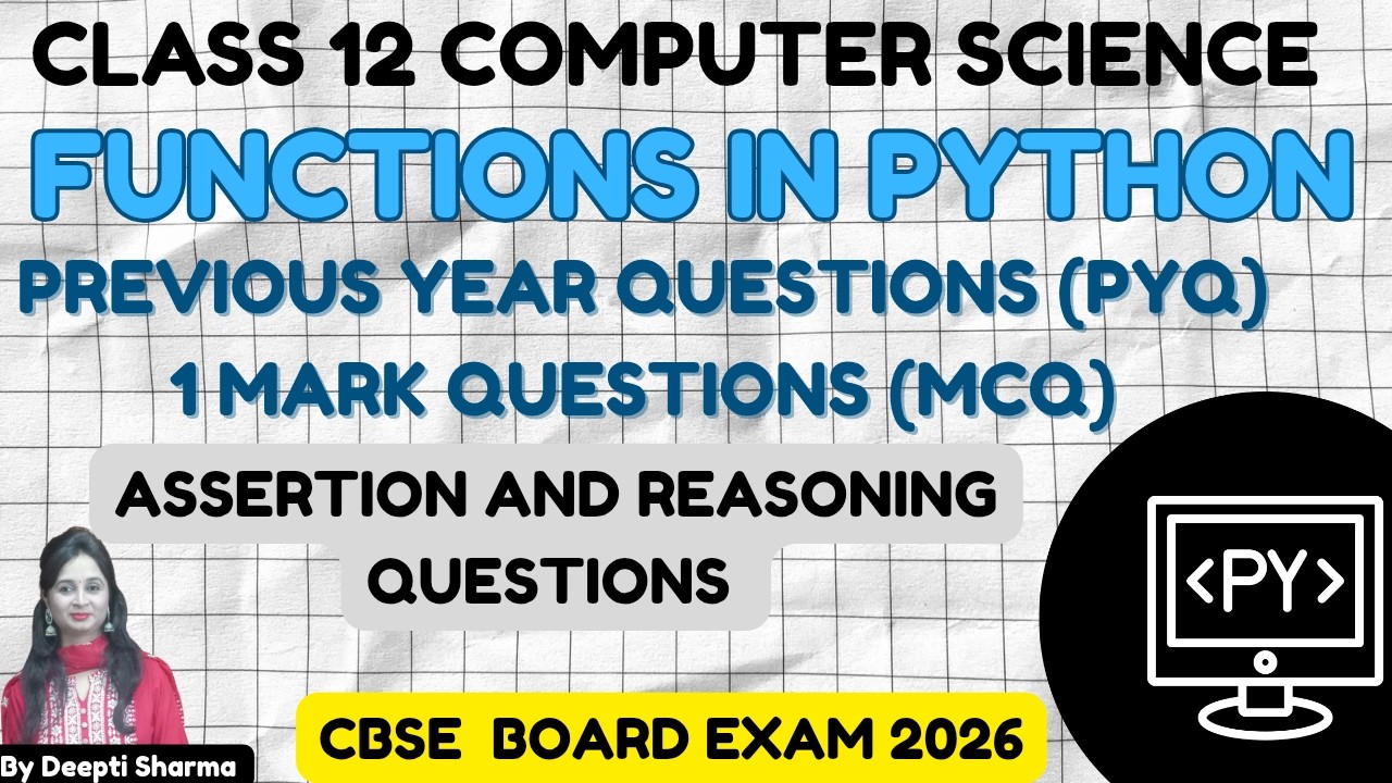 Functions in Python PYQ | Functions in Python Important Questions #boardexam2026 #computerscience