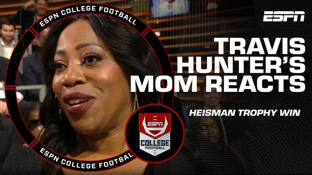 ⭐ 'HE'S HIM!' ⭐ Travis Hunter's mom celebrates her son's 2024 Heisman Trophy | ESPN College Football