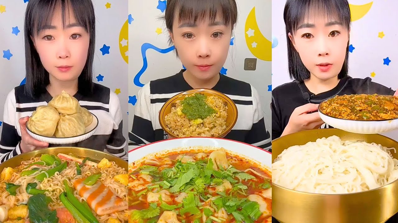 Chinese Bread and Noodle Eating Show | Quiet Mukbang Food Video #93