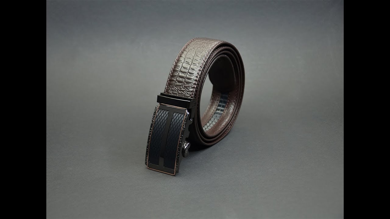 Automatic buckle - Brown crocodile belt
