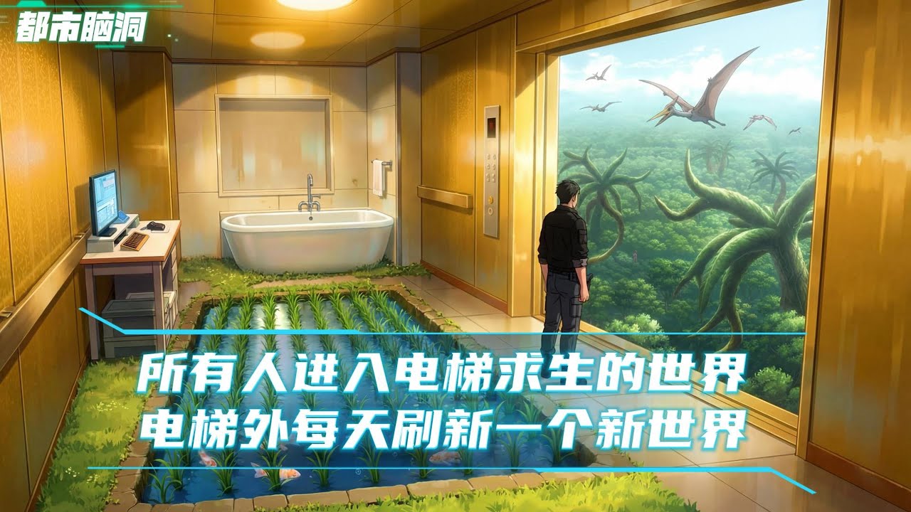 这个世界的人都被困在单独的电梯里，电梯每天都会随机进入一个楼层，电梯外获得的物资能用来升级电梯，而我意外觉醒预知系统，能够提前预知楼层中的危险以及宝物#漫画解说 #小说 #都市脑洞 #系统流