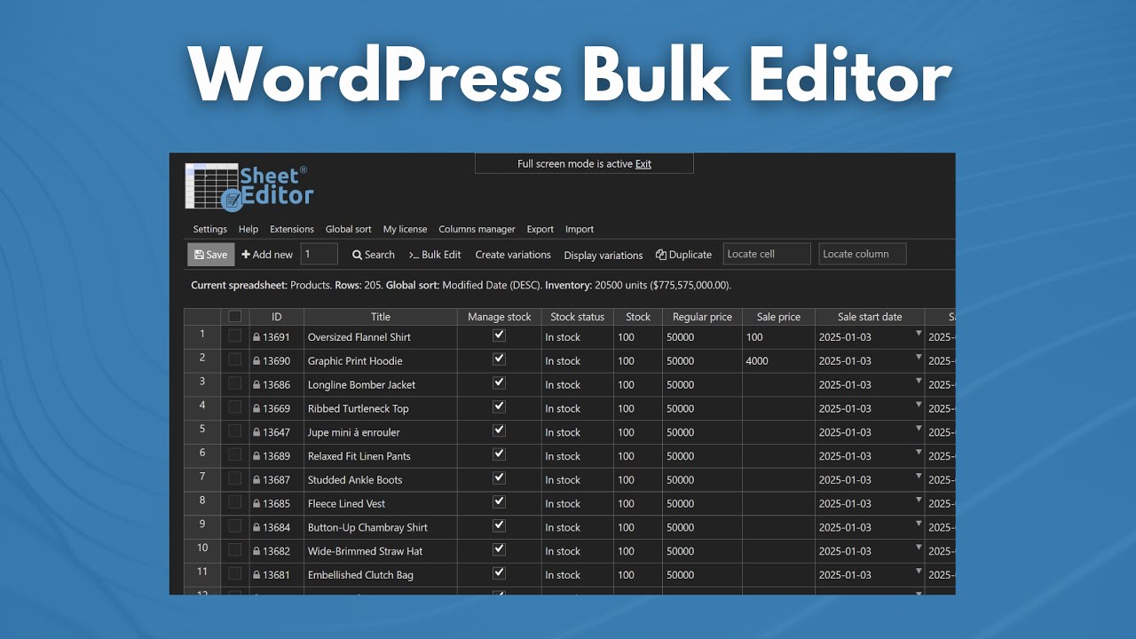 Bulk Edit WordPress Posts, Pages, and Custom Post Types in a Spreadsheet with WP Sheet Editor